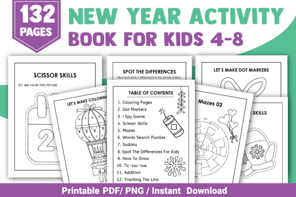 Download Happy New Year Activity Book for Kids - For kids Collection