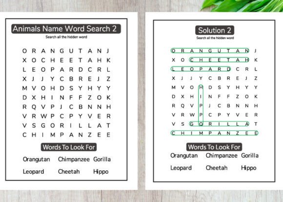 Download Animal Word Search KDP Interior for Kids - For kids Collection