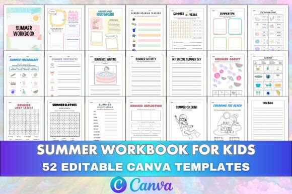 Download Canva Editable Summer Workbook for Kids - For kids Collection