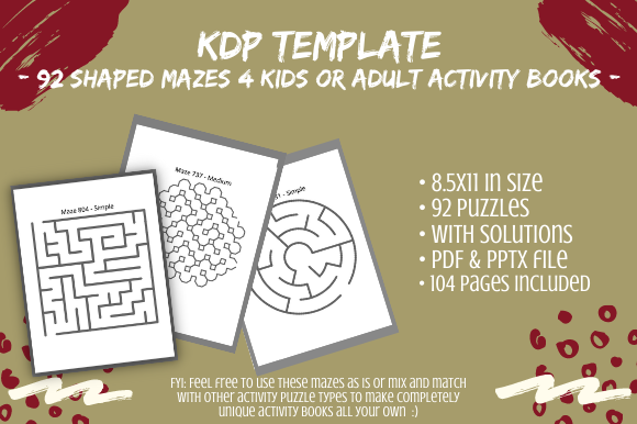 Download 92 KDP Mixed Shape Mazes for Kids Adults - For kids Collection