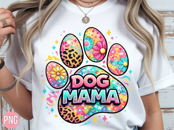 Download Dog Mama Paw Print Floral Design PNG - Floral Collection
