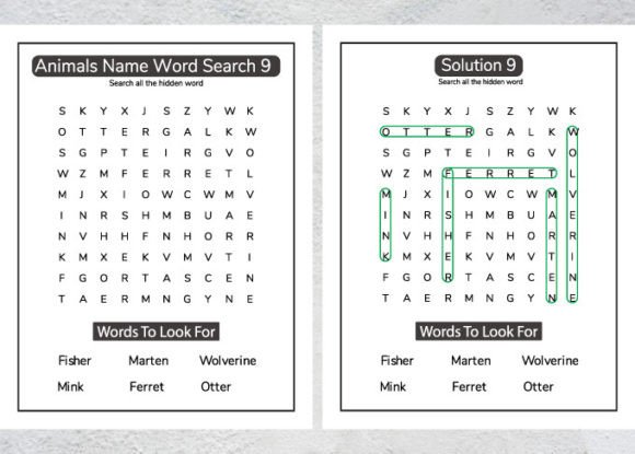 Download Animal Word Search KDP Interior for Kids - For kids Collection
