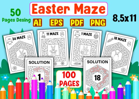 Download Easter Mazes Activity Pages for Kids - For kids Collection