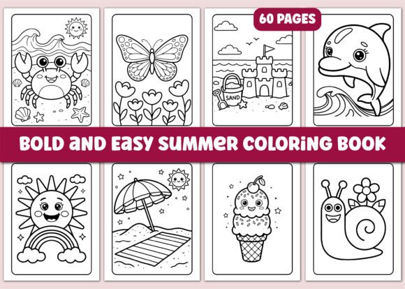 Download Bold and Easy Summer Coloring Book - Summer coloring book Collection
