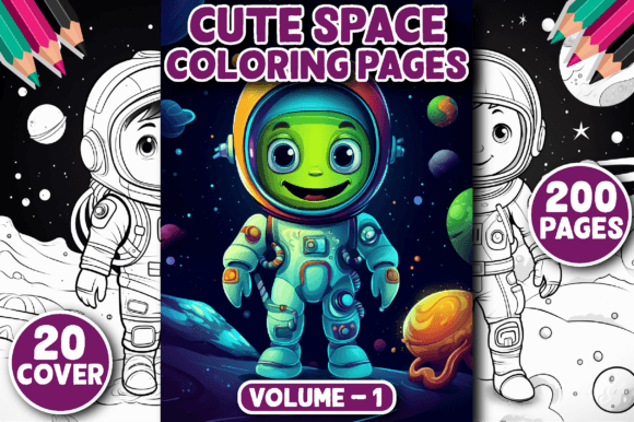 Download 200 Cute Space Coloring Pages for Kids - For kids Collection