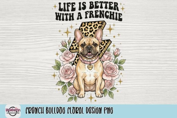 Download French Bulldog Floral Design PNG - Floral Collection