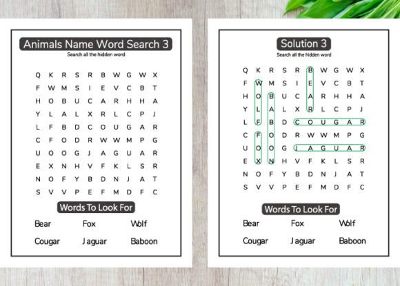 Download Animal Word Search KDP Interior for Kids - For kids Collection