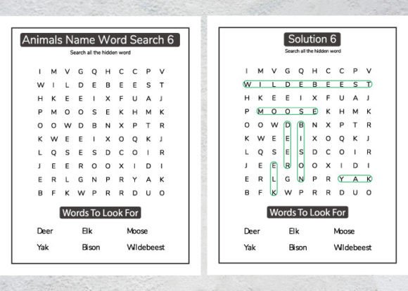 Download Animal Word Search KDP Interior for Kids - For kids Collection