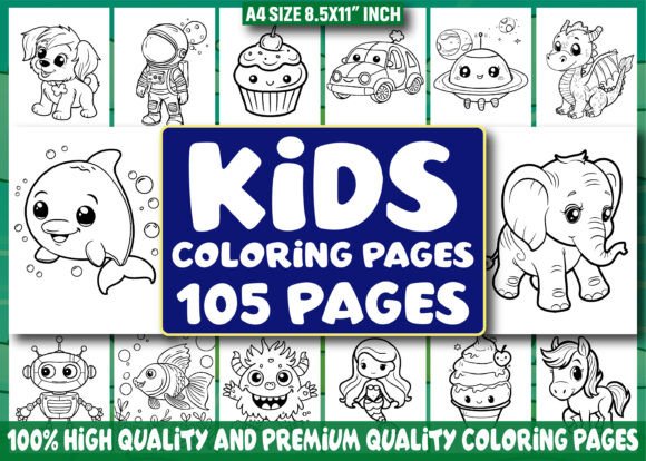 Download 105 Kids Coloring Pages for Kids - KDP - For kids Collection