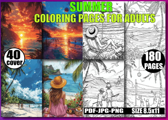 Download Summer Coloring Book for Adults V-4 - Summer coloring book Collection