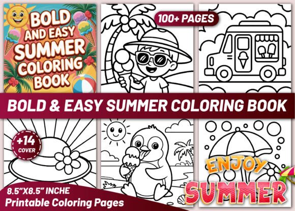 Download Bold and Easy Summer Coloring Book - Summer coloring book Collection