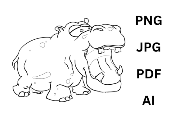 Download Hippo Animal Coloring Page for Kids - For kids Collection