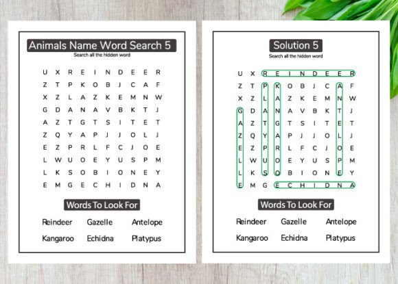 Download Animal Word Search KDP Interior for Kids - For kids Collection