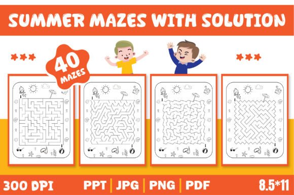 Download Summer Mazes for Kids Editable Template - For kids Collection