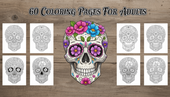 Download 60 Floral Skull Coloring Pages for Adult - Floral Collection