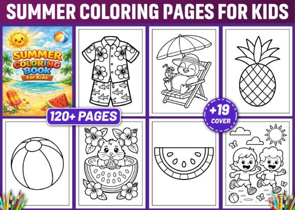 Download 120 SUMMER COLORING PAGES for KIDS-KDP - For kids Collection