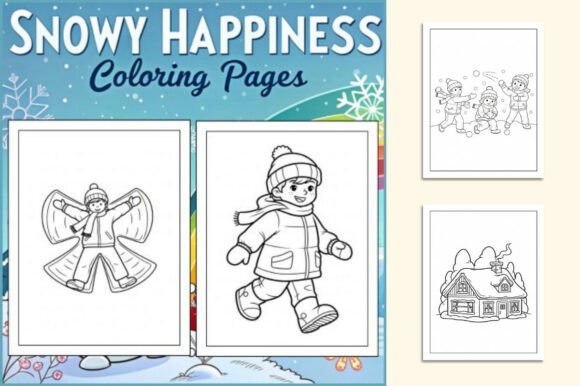 Download Snowy Happiness Coloring Pages for Kids - For kids Collection