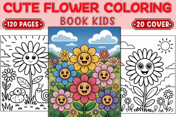 Download Cute Flowers Coloring Pages for Kids - For kids Collection